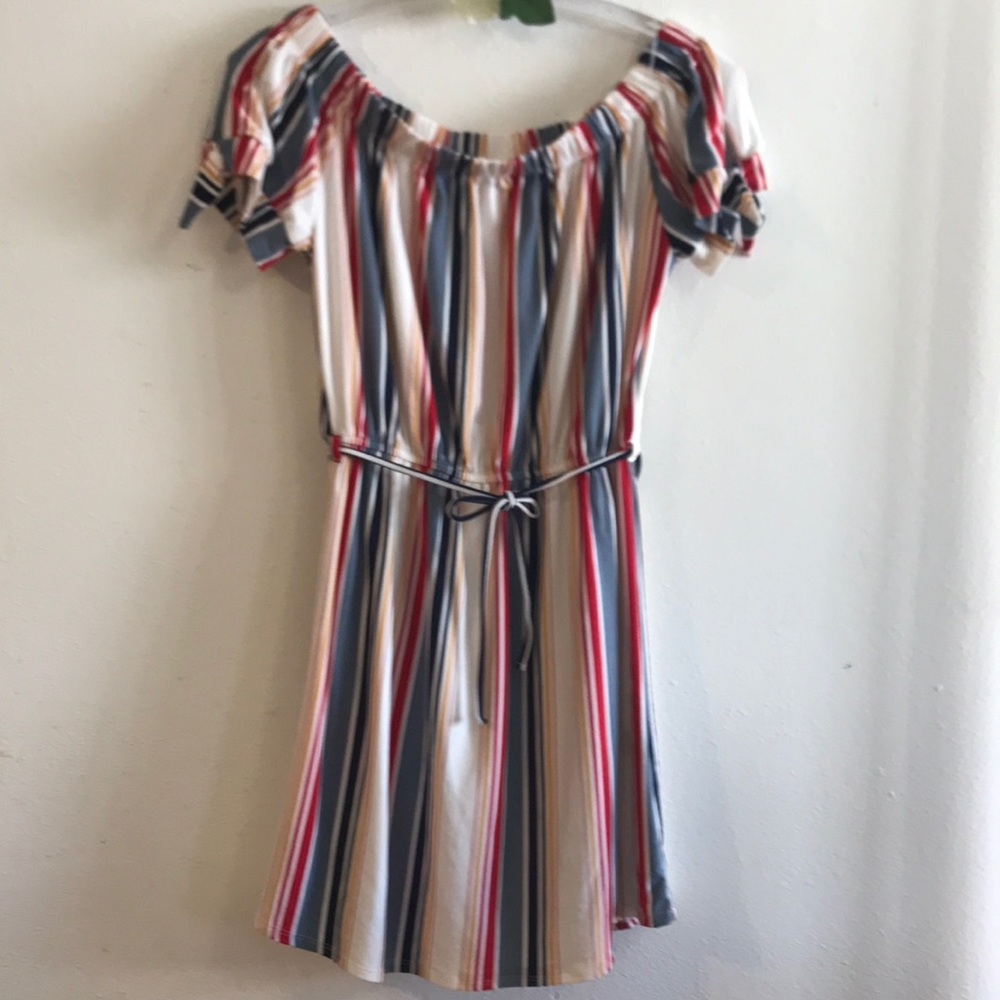 DEREK HEART OFF SHOULDERS DRESS multicolor STRAPS SIZE L